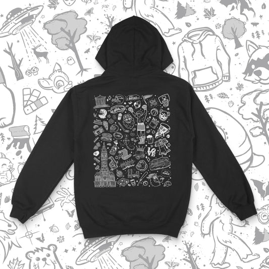 Philly Icons Zip Up Hoodie (Black)