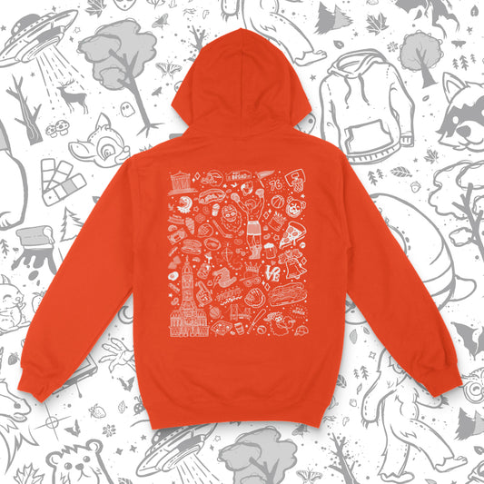 Philly Icons Zip Up Hoodie (Orange)