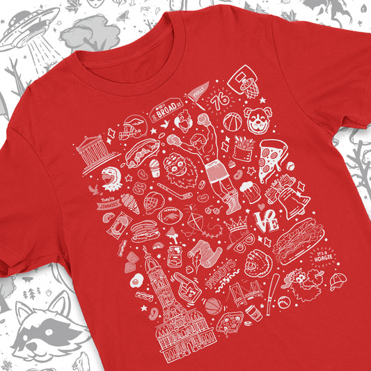 Philly Icons T-Shirt (Red)