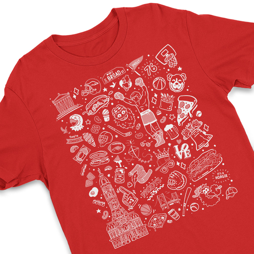 Philly Icons T-Shirt (Red)