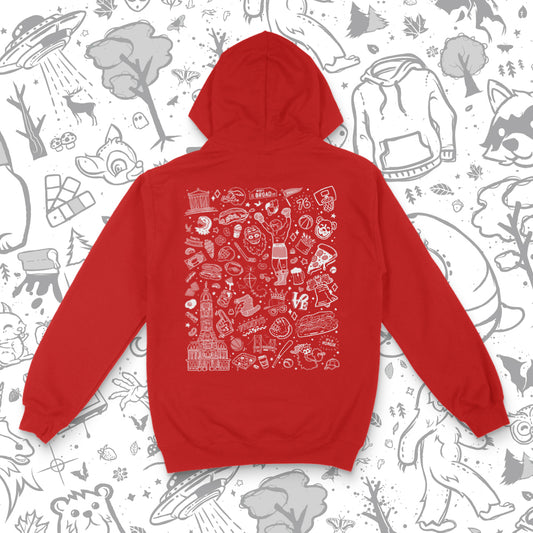 Philly Icons Zip Up Hoodie (Red)